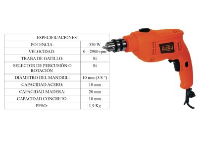 Taladro Black & Decker TB550