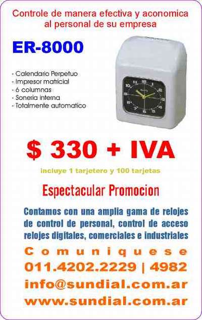 Relojes para control,de personal
